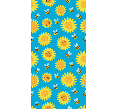 Papel tapiz flores patrón floral soleado - TenVinilo