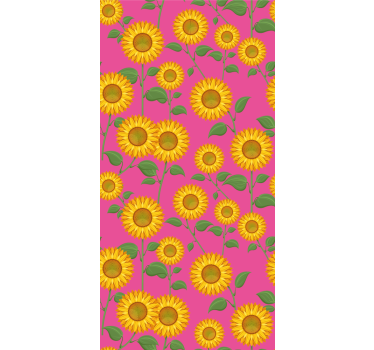 Papel tapiz flores exhibición vibrante de girasoles - TenVinilo