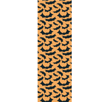 Papel pared Halloween Patrón de murciélagos naranja y negro - TenVinilo