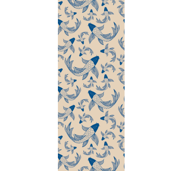 Papel tapiz animales patrón de pez koi - TenVinilo