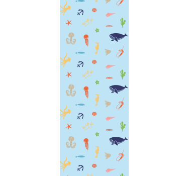 Papel tapiz animales patrón de fauna oceánica - TenVinilo