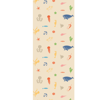 Papel tapiz animales motivos de vida marina - TenVinilo