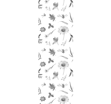 Papel tapiz flores bocetos florales - TenVinilo
