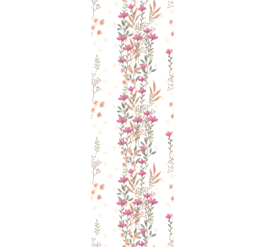 Papel tapiz flores rayas verticales florales - TenVinilo