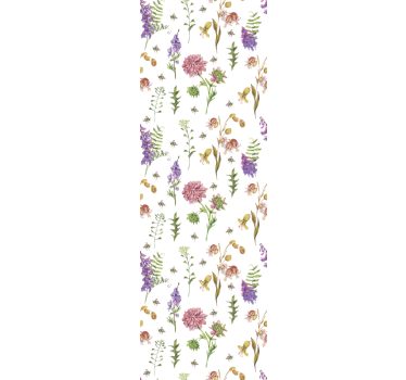 Papel pintado de flores Flores silvestres minimalistas multicolor - TenVinilo