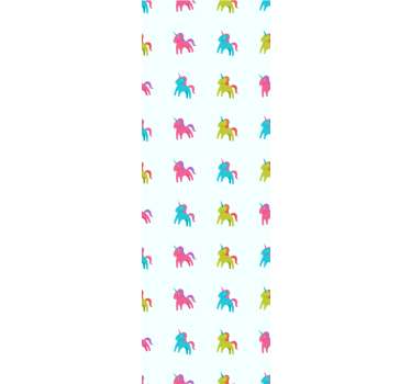 Papel tapiz animales unicornios coloridos - TenVinilo