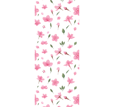 Papel tapiz flores patrón de flor rosa - TenVinilo