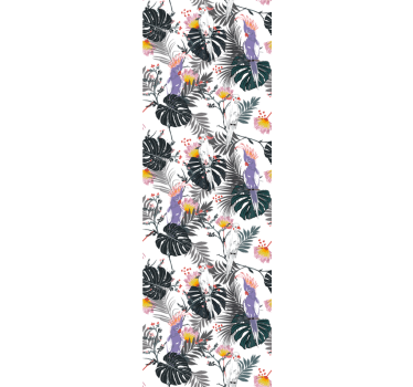 Papel tapiz naturaleza flora de aves tropicales - TenVinilo