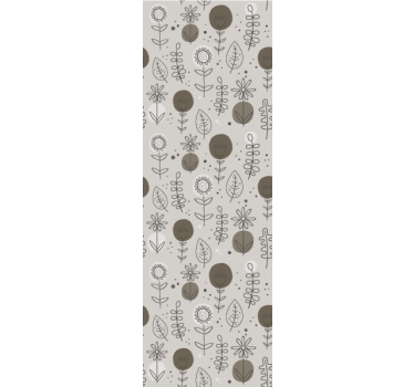 Papel tapiz flores motivos de bocetos florales - TenVinilo