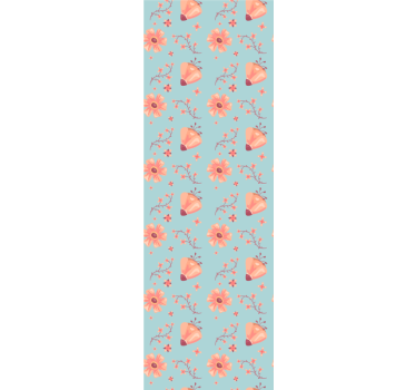 Papel tapiz flores patrón floral de mariposas - TenVinilo