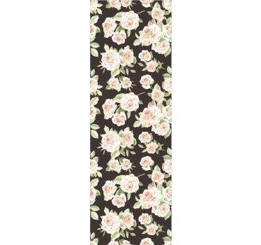 Papel pintado de flores Rosa blanca fondo negro - TenVinilo