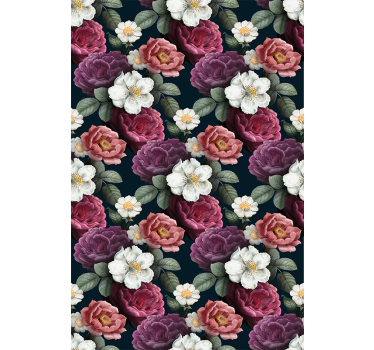Papel pintado de flores Patrón de pétalos de flor blanca - TenVinilo