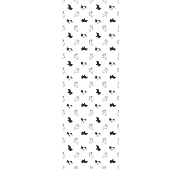 Papel pared infantil Diseño en blanco y negro de perros. - TenVinilo