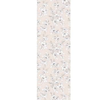 Papel tapiz flores elegante composición beige - TenVinilo