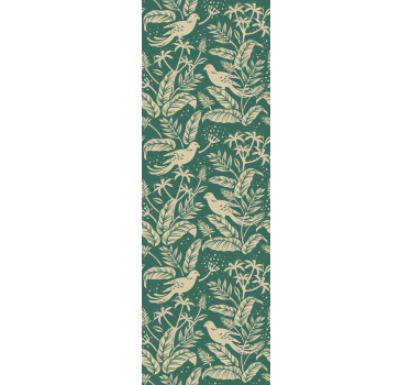 Papel tapiz pájaros aviario botánico - TenVinilo