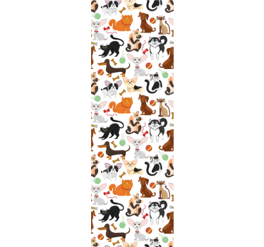 Papel tapiz animales ilustración de mascota juguetona - TenVinilo