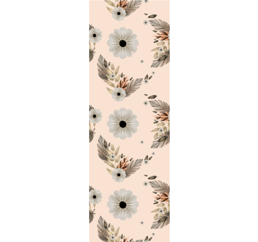 Papel tapiz flores composición floral y de hojas - TenVinilo