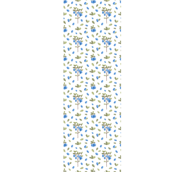 Papel tapiz flores arándano botánico - TenVinilo
