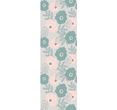 Papel pintado de flores Patrón floral aquarella rosa y azul - TenVinilo