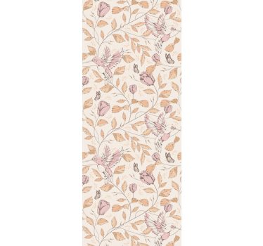 Papel tapiz flores delicado motivo beige - TenVinilo