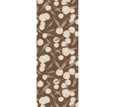 Papel tapiz flores patrón floral marrón - TenVinilo