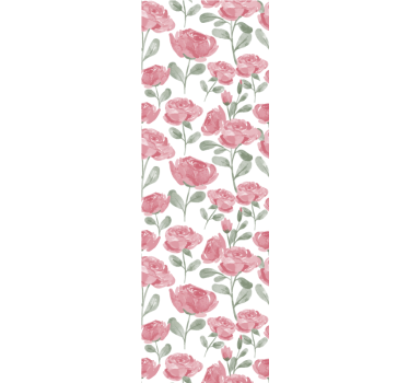 Papel tapiz flores rosas acuarela - TenVinilo