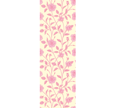 Papel pintado de flores Rosas pequeñas vintage sobre fondo rosa - TenVinilo