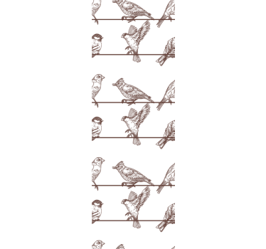 Papel tapiz pájaros patrón de pájaro posado - TenVinilo