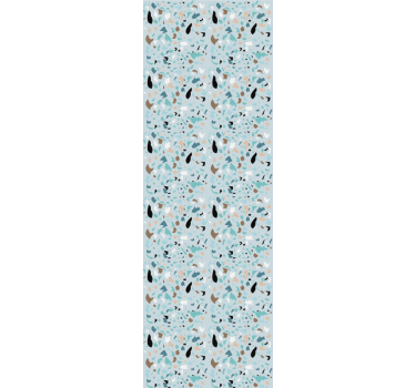 Papel tapiz comedor efecto terrazo azul claro - TenVinilo