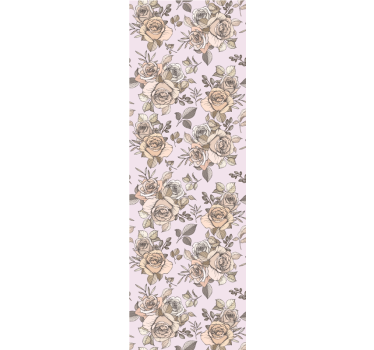 Papel tapiz flores patrón vintage rosa - TenVinilo
