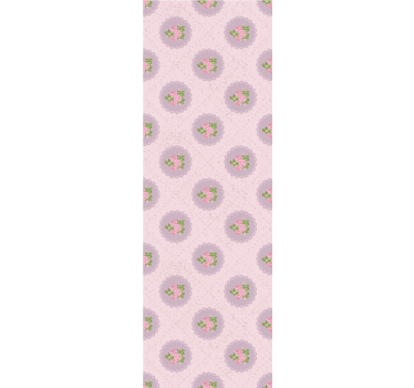 Papel tapiz flores círculos de color rosa - TenVinilo