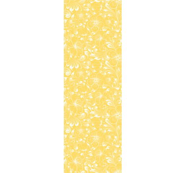 Papel tapiz flores patrón amarillo vivo - TenVinilo