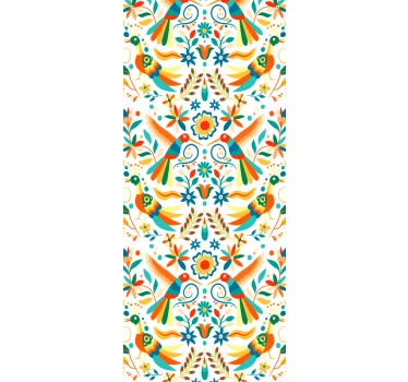 Papel tapiz pájaros patrón tradicional - TenVinilo