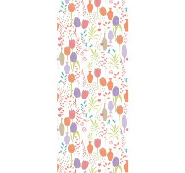 Papel tapiz flores patrones florales estilizados - TenVinilo