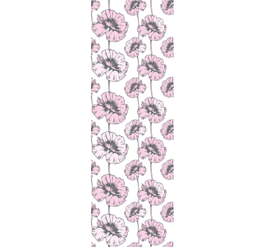 Papel tapiz flores patrón simple rosa - TenVinilo