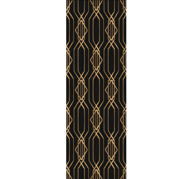Papel cuadros Diseño geométrico cuadrado negro y dorado - TenVinilo