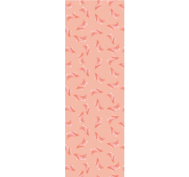 Papel tapiz pájaros patrón elegante rosa - TenVinilo