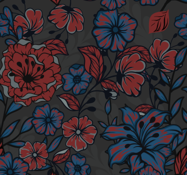 Papel tapiz flores escena floral floreciente - TenVinilo