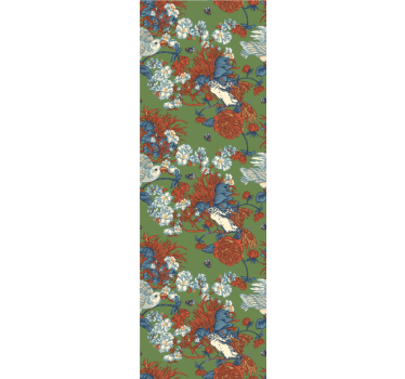 Papel tapiz flores pájaros entre flores - TenVinilo