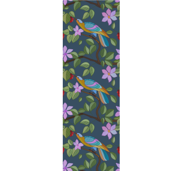 Papel tapiz pájaros diseño tropical colorido - TenVinilo
