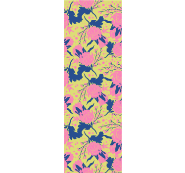 Papel tapiz flores patrón floral vibrante - TenVinilo