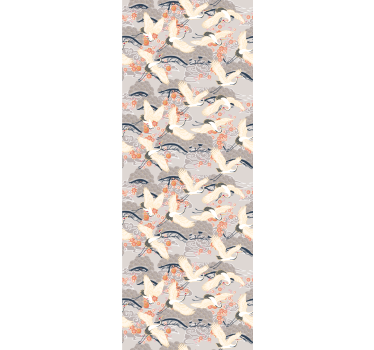 Papel pintado de pájaros Garzas patrón de estilo japonés - TenVinilo