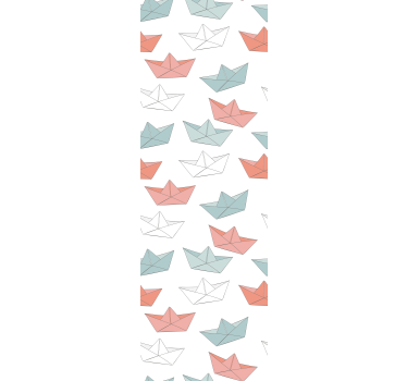 Papel pintado habitación bebé Patrón de velero rosa y azul - TenVinilo