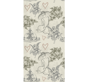 Papel tapiz flores motivo floral angelical - TenVinilo
