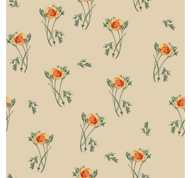 Papel de pared para salón flor naranja - TenVinilo