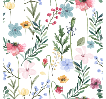 Papel de pared para salón flores y plantas - TenVinilo