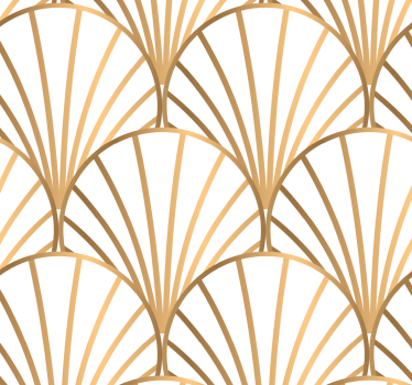 Papel dormitorio matrimonio art déco blanco y dorado - TenVinilo