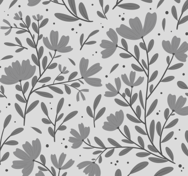 Papel tapiz para cabecera patrón de flores grises - TenVinilo