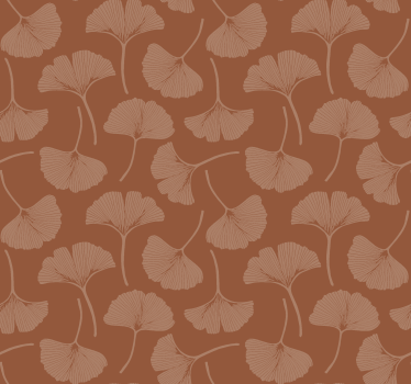 Papel tapiz terracotta hojas de gingko - TenVinilo