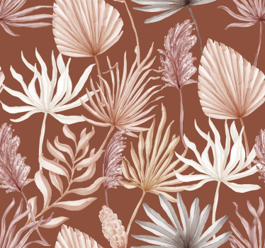 Papel tapiz terracotta hojas de monstera - TenVinilo